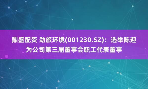 鼎盛配资 劲旅环境(001230.SZ)：选举陈迎为公司第三届董事会职工代表董事